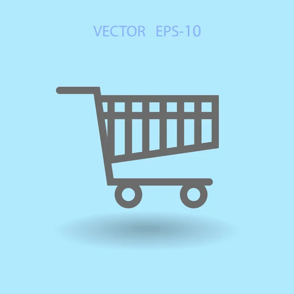 Icono plano de la carta de compras — Vector de stock
