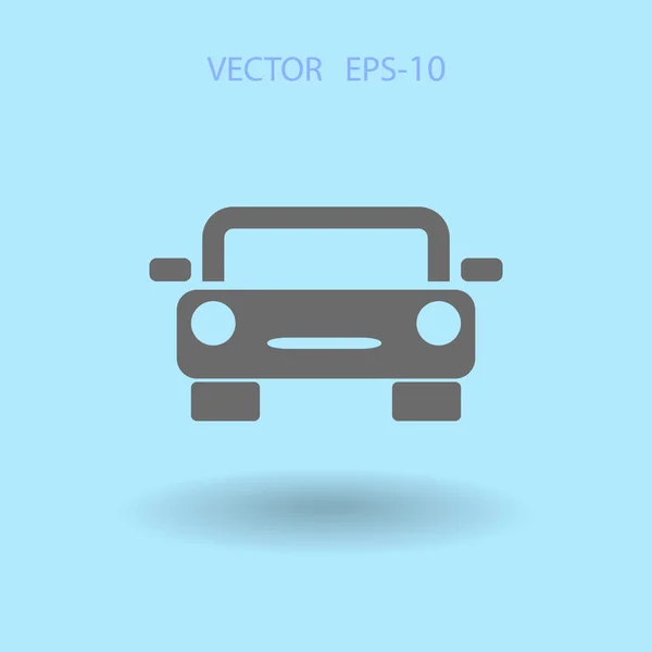 Sombra larga plana Icono del coche, ilustración del vector — Vector de stock