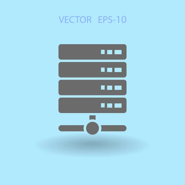 Плоска довга тінь значок комп'ютерного сервера, Векторні ілюстрації — стоковий вектор