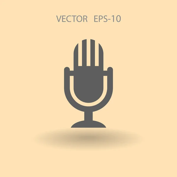 Icono plano de micrófono — Vector de stock
