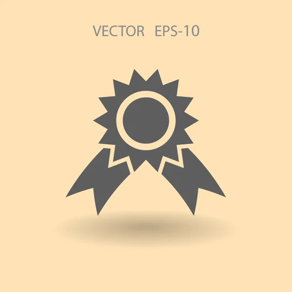 Flat long shadow Icono de premio, ilustración vectorial — Vector de stock