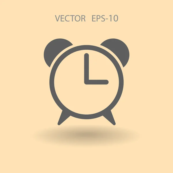 Flat icon of alarm clock — Stock Vector
