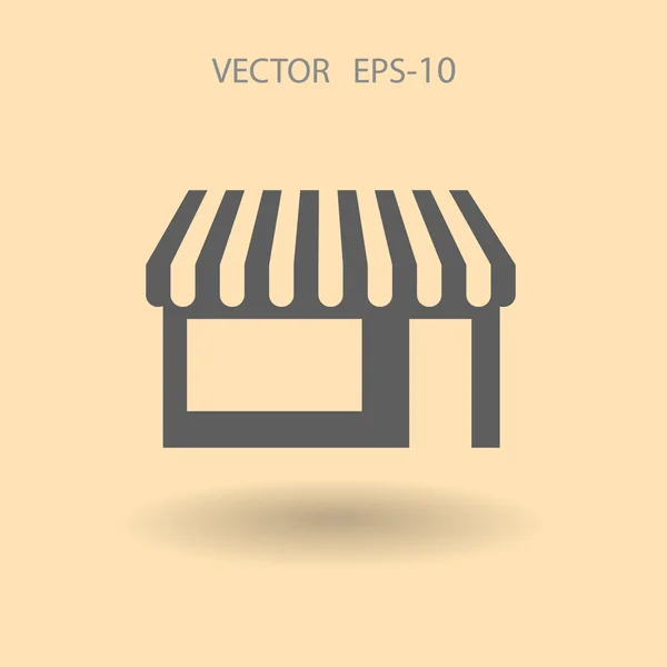 Плоска піктограма довгого тіні Магазин, векторна ілюстрація — стоковий вектор