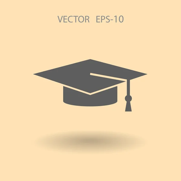 Icône plate du diplômé — Image vectorielle