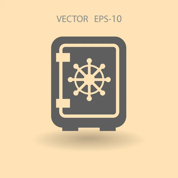 Platte pictogram van veilige — Stockvector