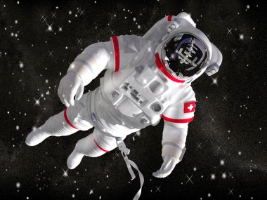 Astronot uzayda yıldız karşı