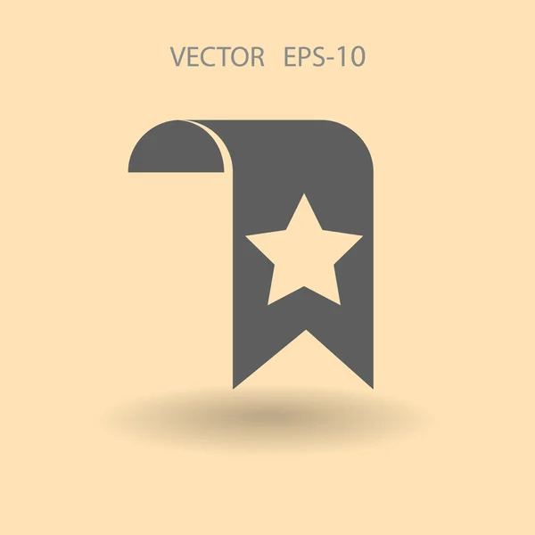 Plochý dlouhý stín oblíbené záložky ikona, vektorové ilustrace — Stockový vektor