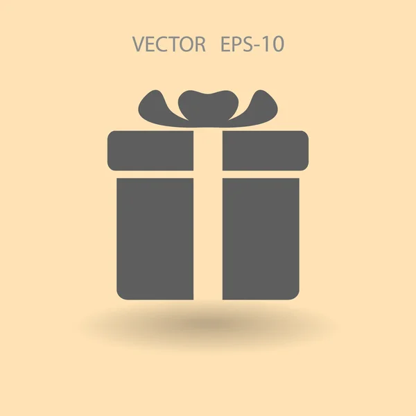 Sombra larga plana Icono de caja de regalo, ilustración vectorial — Vector de stock
