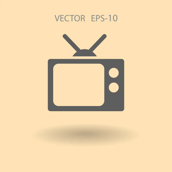 Flache Ikone des Fernsehens — Stockvektor
