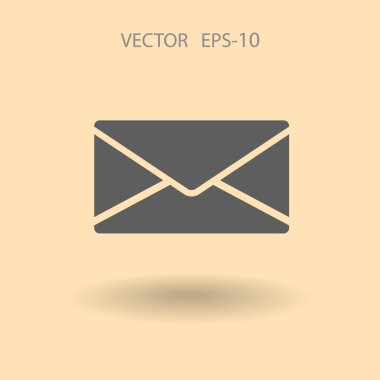 Mektubun düz simgesi