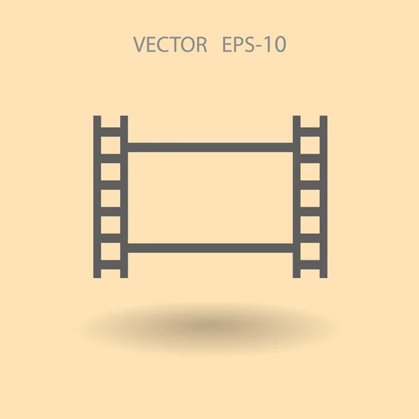 Icono plano de vídeo — Archivo Imágenes Vectoriales