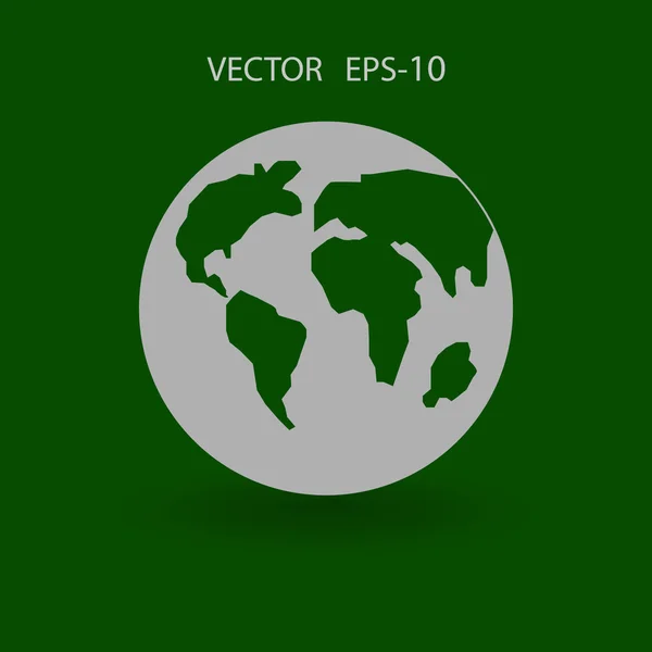Icono plano del globo — Vector de stock