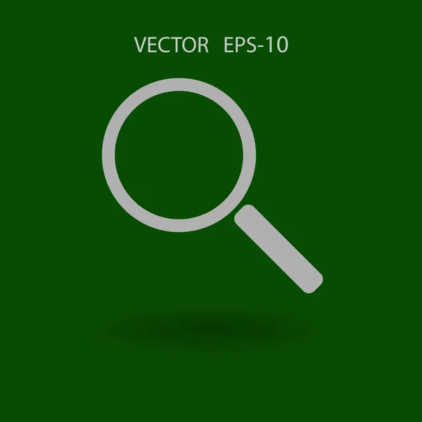 Lapos nagyító ikonra — Stock Vector