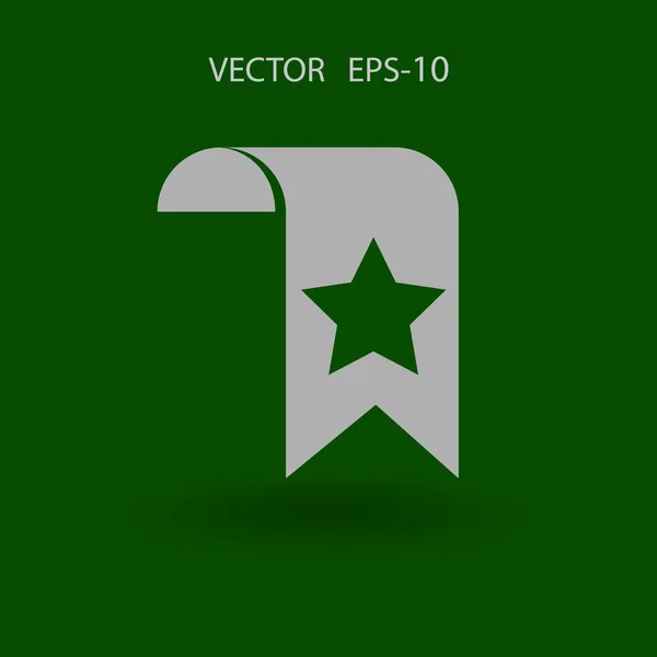 Lakás hosszú árnyék kedvenc könyvjelző ikon, vektoros illusztráció — Stock Vector