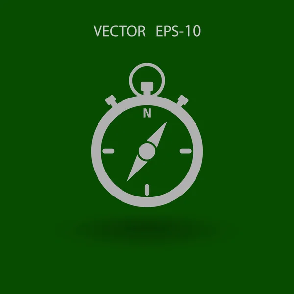 Lakás hosszú árnyék időmérője ikon, vektoros illusztráció — Stock Vector