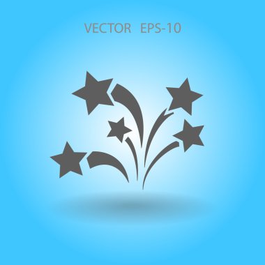 Düz bir havai fişek simgesi. Vektör.