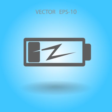 Düz pil düşük güç simgesi