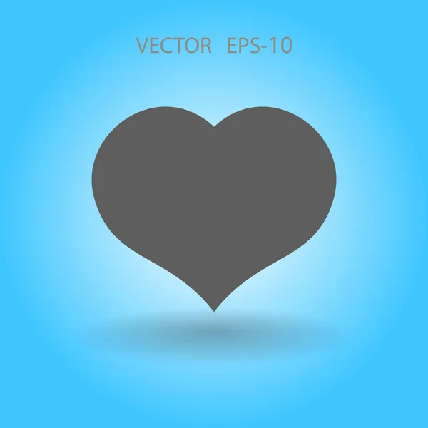 Icono plano del corazón — Vector de stock