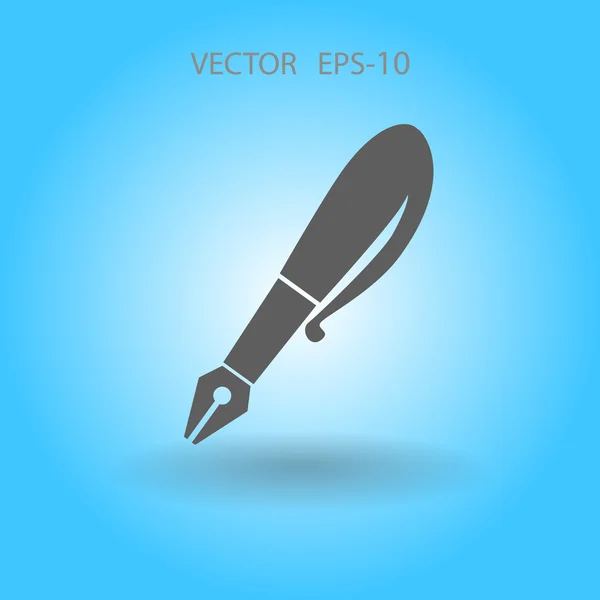 Icône plate du stylo — Image vectorielle