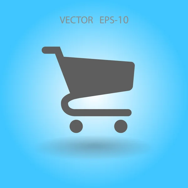 Icono plano de la carta de compras — Vector de stock