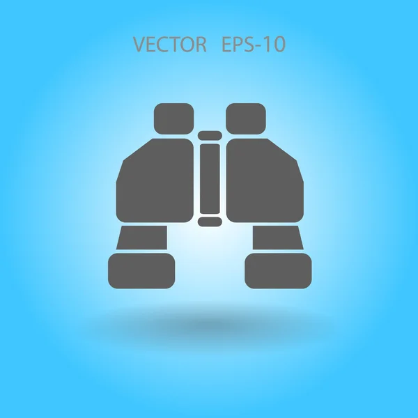 Ikon bayangan Binokular panjang datar, ilustrasi vektor - Stok Vektor