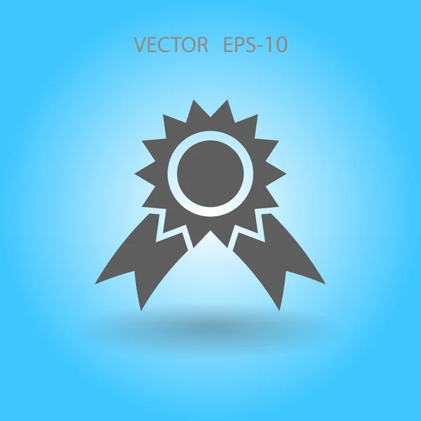 Flat long shadow Icono de premio, ilustración vectorial — Vector de stock