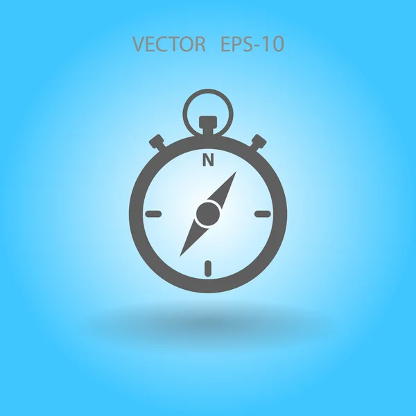 Plat lange schaduw Stopwatch pictogram, vectorillustratie — Stockvector