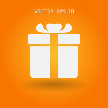 Düz hediye kutusu simgesi