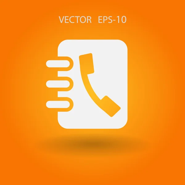 Icono plano de libro de contactos — Vector de stock