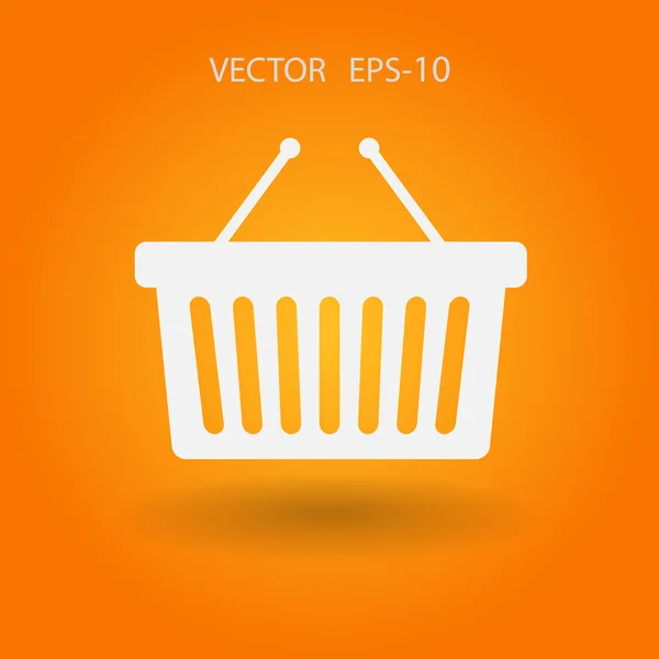 Icono plano de la cesta de compras — Vector de stock
