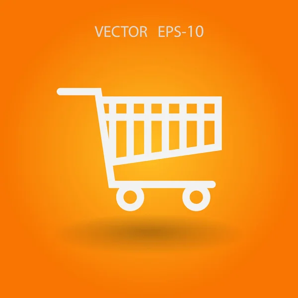 Icono plano de la carta de compras — Vector de stock