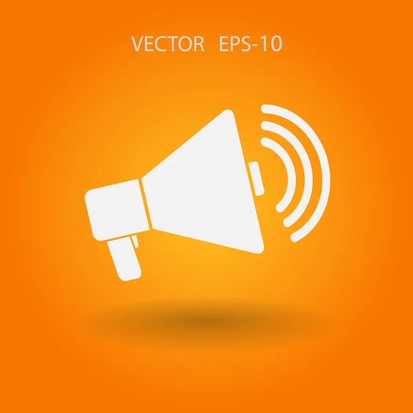 Icono plano de megáfono — Vector de stock