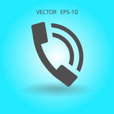 Telefon düz simgesi