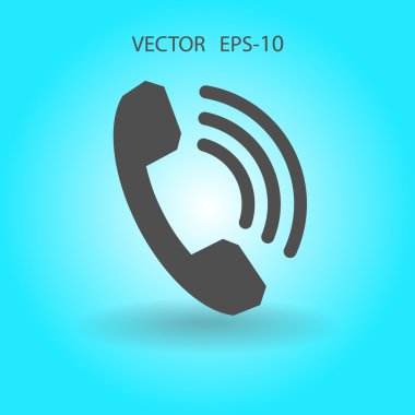 Telefon düz simgesi