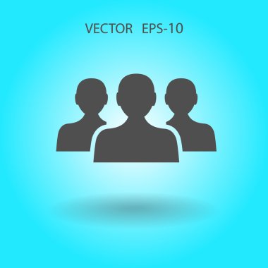 Takım çalışması, düz simgesi