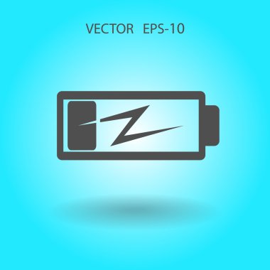 Düz pil düşük güç simgesi