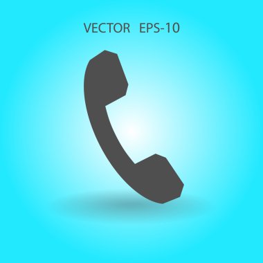 Telefon düz simgesi