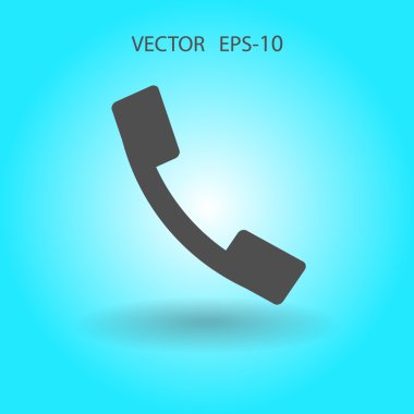 Telefon düz simgesi