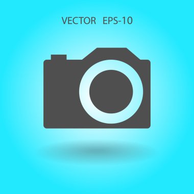 Fotoğraf makinesinin düz simgesi