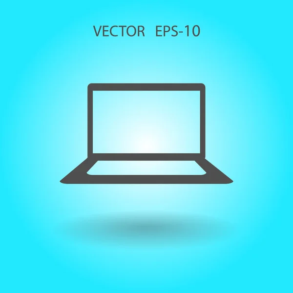 Icône plate de l'ordinateur portable — Image vectorielle