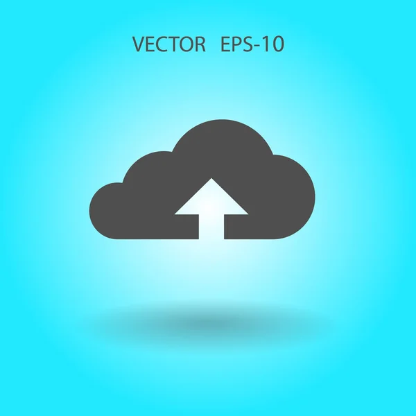 Icône plate du nuage de téléchargement — Image vectorielle