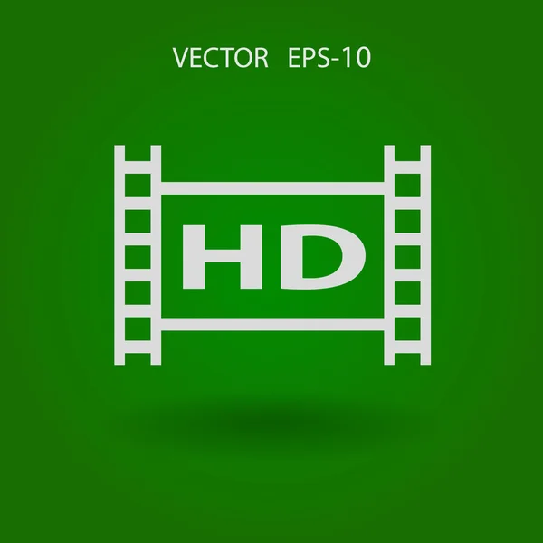 Platte pictogram van hd-video — Stockvector