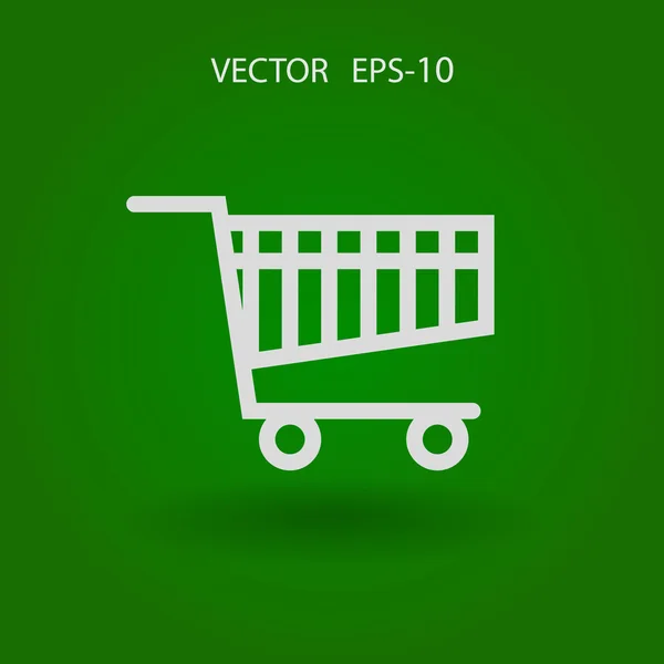 Icono plano de la carta de compras — Vector de stock