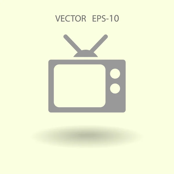 Flat icon of tv — Stock Vector