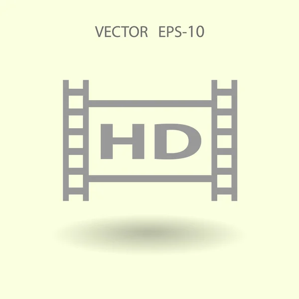 Platte pictogram van hd-video — Stockvector