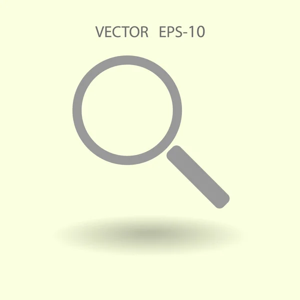 Platte pictogram van Vergrootglas — Stockvector