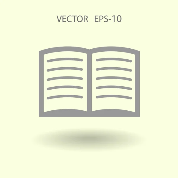 Platte pictogram van boek — Stockvector