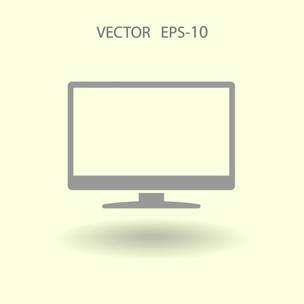 Icône plate du moniteur — Image vectorielle