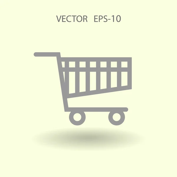 Icono plano de la carta de compras — Vector de stock