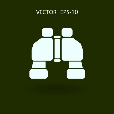 Düz uzun gölge dürbün simgesi 